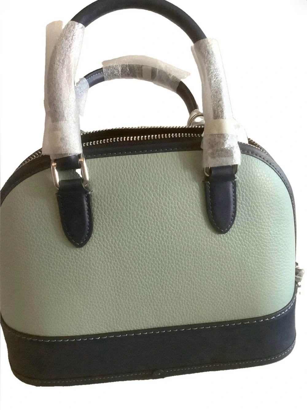 NWT COACH Sabrina Satchel Bag in Colorblock light blue / deep blue